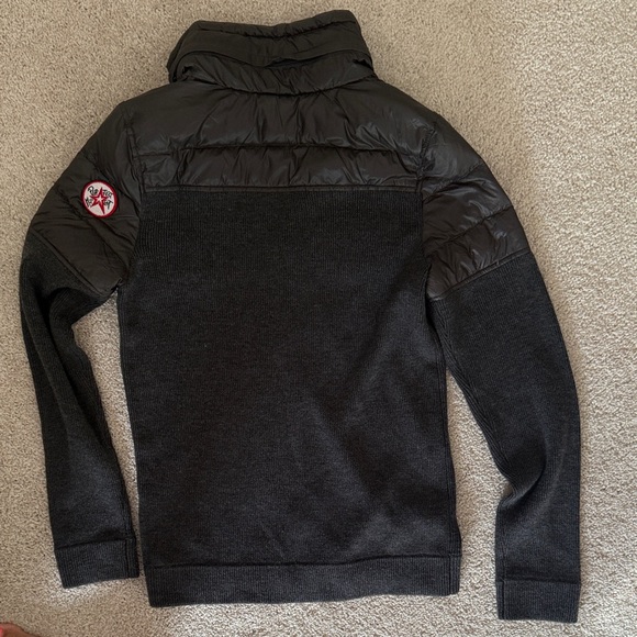 PERFECT MOMENT Gray Quilted women’s merino wool goose down Sweater - Picture 6 of 7